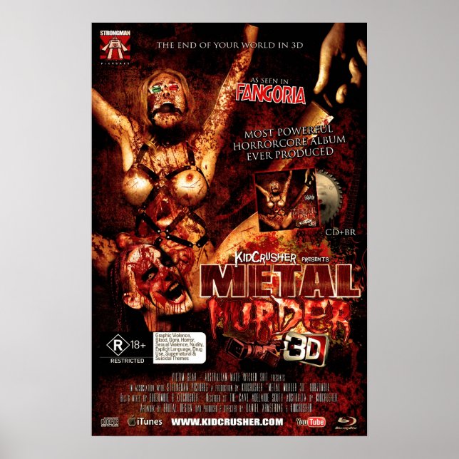 Póster KidCrusher - Assassinato de metal 3D (16x24) (Frente)