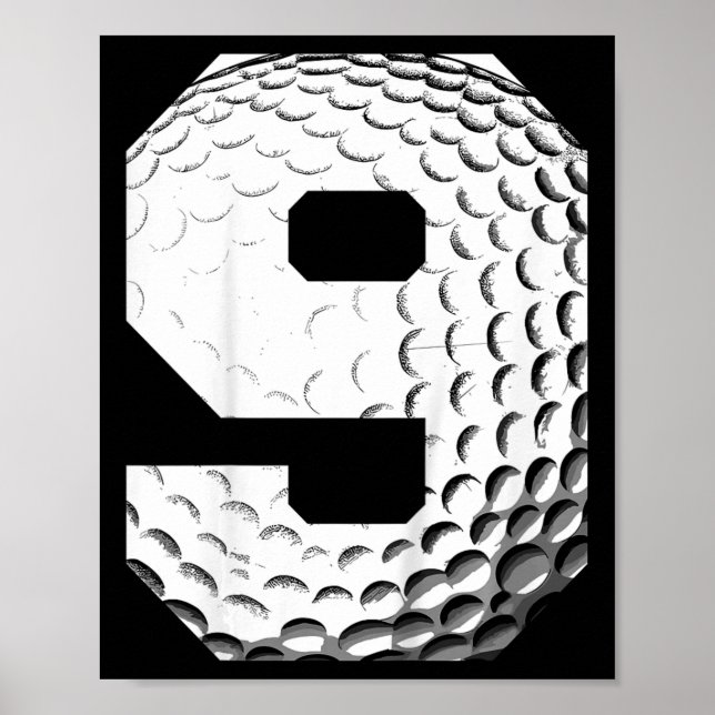 Poster Kids 9th Birthday Boy Golf Player Golf 9 Years Old (Frente)