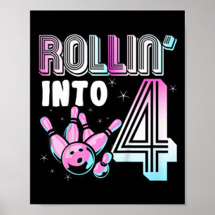 Poster Kids Bowler Rollin" em 4 Boliches 4º Aniversário K