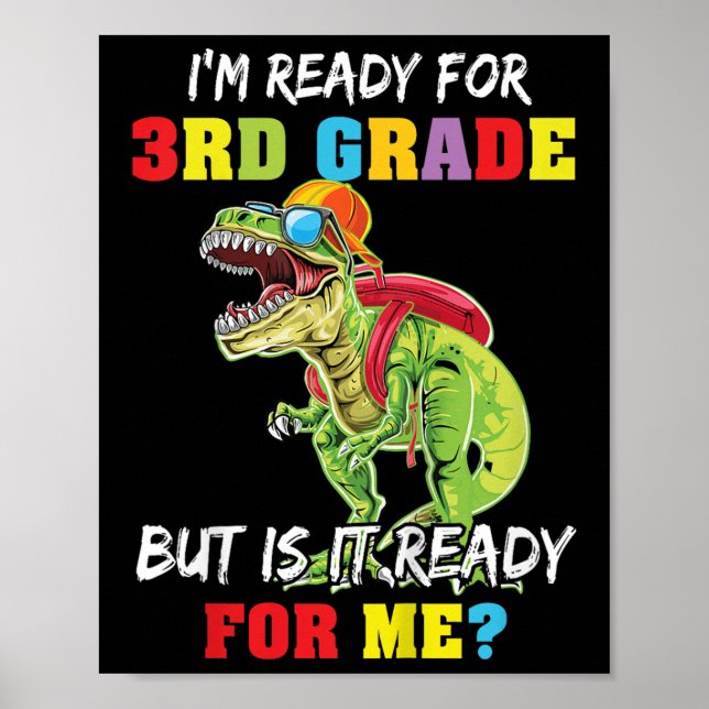 Poster Kids First Day Of 3rd Grade Im Ready For Third Gra (Frente)