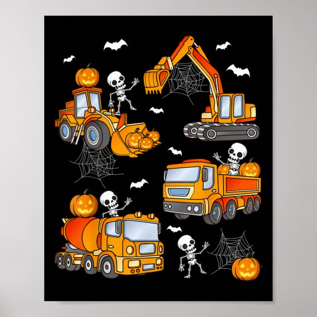Poster Kids Halloween Construction Trucks Costume Toddler (Frente)