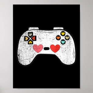 Poster Kids Heart Video game Controller Dia de os namorad
