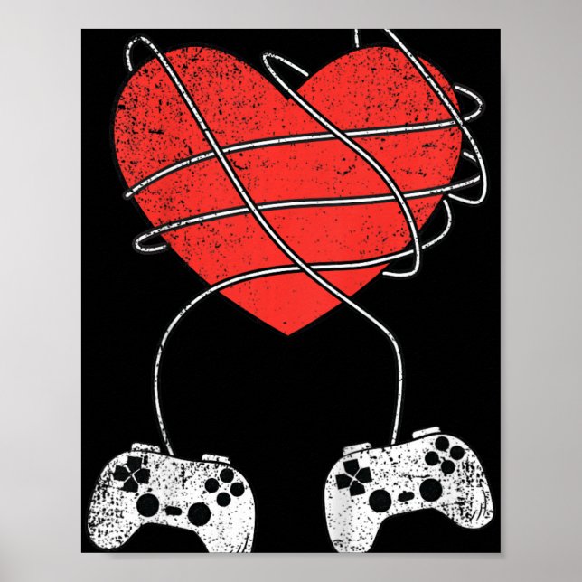 Poster Kids Heart Video game Controller Dia de os namorad (Frente)