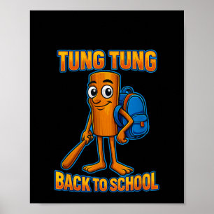 Poster Kids Memg Tung Sahur Italiano Brainrot De Volta Pa