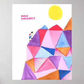 Poster Kids Motivational Quote Mountain Watercolor