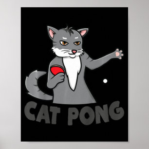 Poster Kids Table Tennis Cat for Boys and Girls 