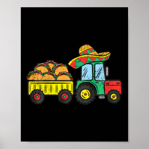 Poster Kids Taco Trator Cinco De Mayo Comida Fiest Mexica