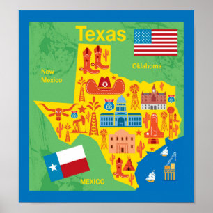 Poster Kids Texas Map