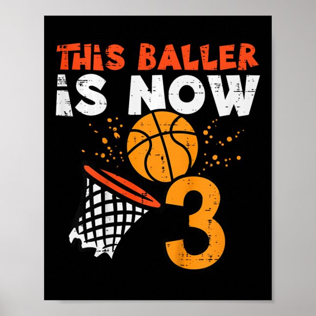 Poster Kids This Ller Is Now 3 Sketll 3rd Birthday Bday B (Frente)