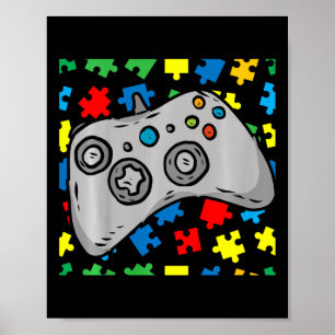 Poster Kids Video-game Controller Autism Awarness Quebra-