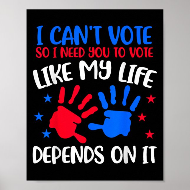 Poster Kids Voting Shirt I Can't Vote Future Voters Girls (Frente)