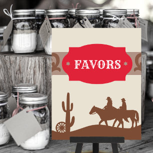 Poster Kids Western Red Party Favor Sinal