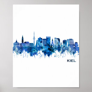 Poster Kiel Alemanha Skyline Blue