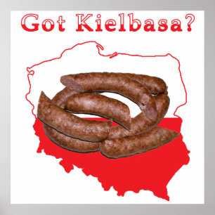 Poster Kielbasa obtido mapa polonês