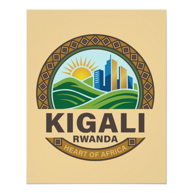 Póster Kigali Ruanda África (Frente)