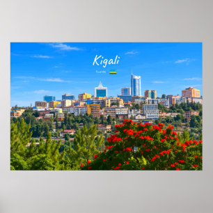 Poster Kigali, Ruanda - Paisagem Urbana Moderna