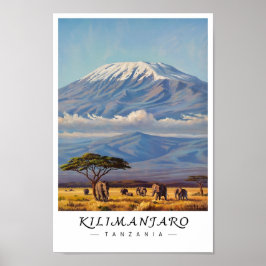 Poster Kilimanjaro Tanzania Wall Art, African Mountain