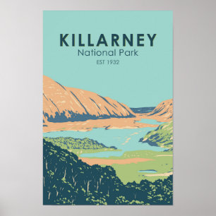 Poster Killarney National Park Irlanda Viagem Art Vintage