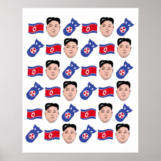 Póster Kim Jong Un Pattern - (Frente)