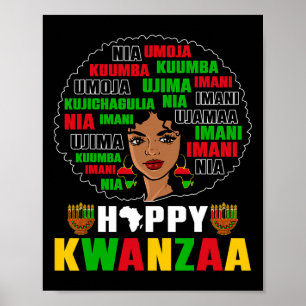 Poster Kinara Sete Princípios Afro-Americanos Kwanzaa A