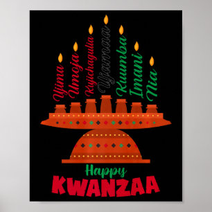 Poster Kinara Sete Velas Princípios De Kwanzaa Happy K
