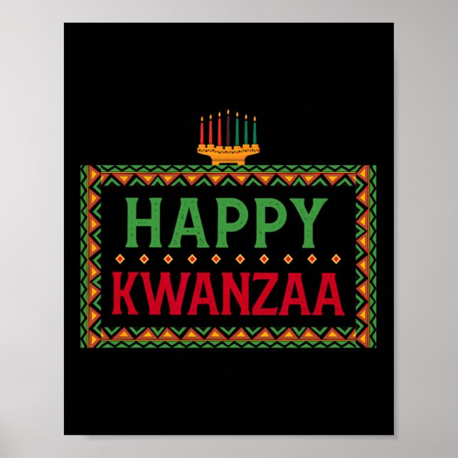 Poster Kinara Sete Velas Princípios De Kwanzaa Happy K (Frente)