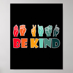 Poster Kind American Sinal Language Asl Disability Awaren