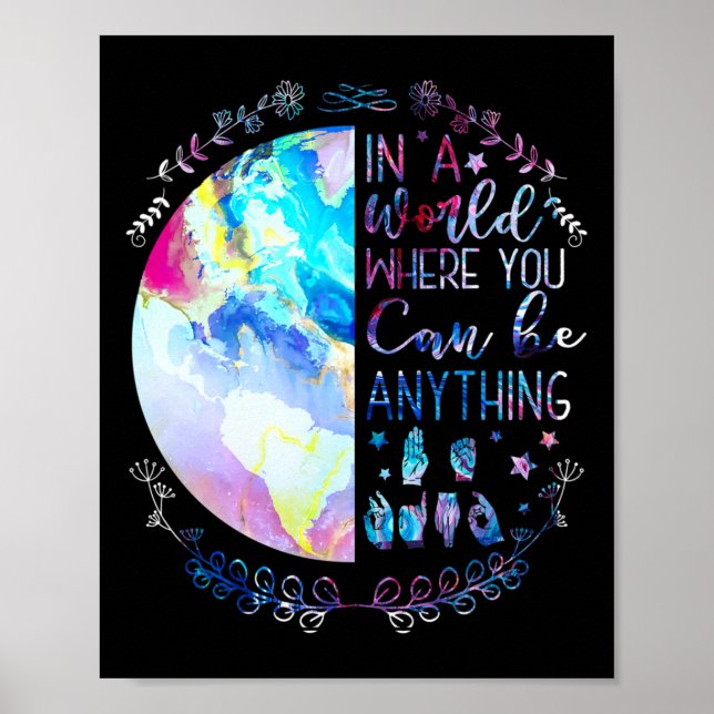 Poster Kind Asl Alphabet American Sign Language Surdo Awa (Frente)