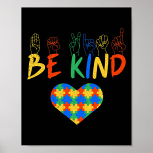 Poster Kind Asl Sign Language Autismo Sensibilização