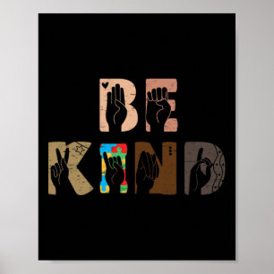 Poster Kind Asl Sinal de Mão Intérprete Sinal Idioma