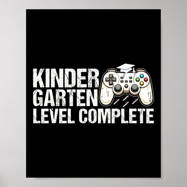 Poster Kindergarten Level Complete Graduation 2025 Gamer  (Frente)