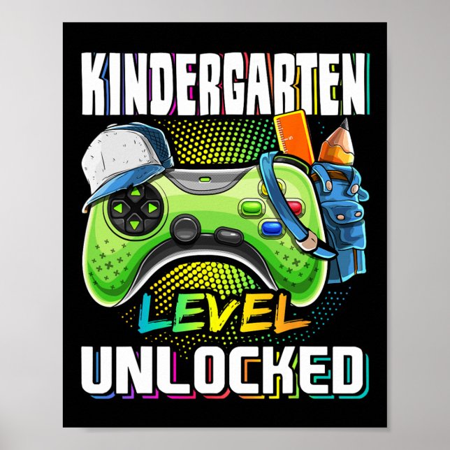 Poster Kindergarten Level Unlocked Video Game Ck To Schoo (Frente)