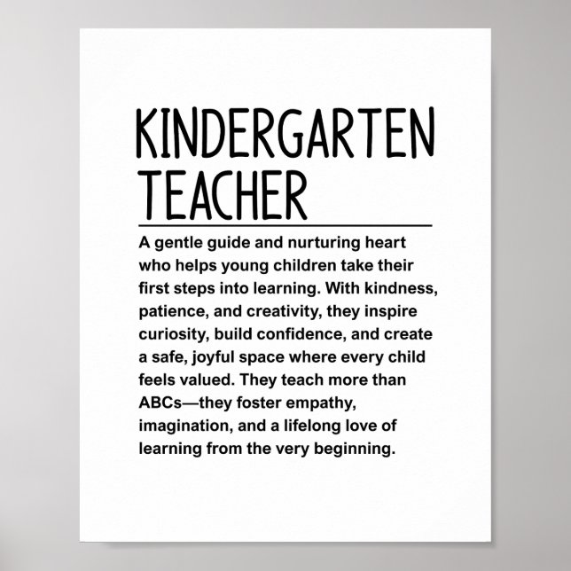 Poster Kindergarten teacher (Frente)