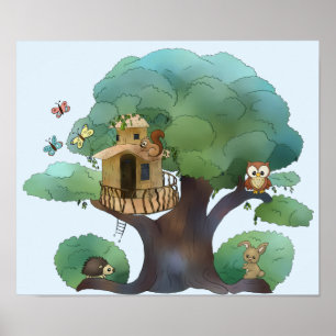 Poster Kinderzimmerposter Baumhaus