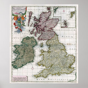 Poster Kindgdoms 1706 de Inglaterra, de Scotland, e de