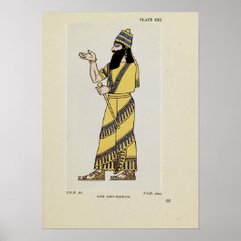 Poster King Assur-Nasir-Pal Ancient Assyrian Costume 