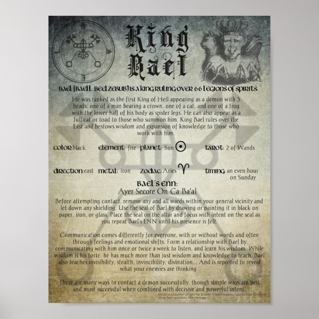 Poster King Bael Goetia (Frente)