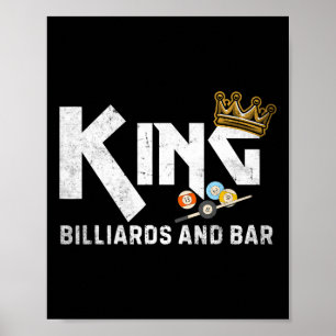 Poster King Billiards E R Vintage Piscina Player Engraçad