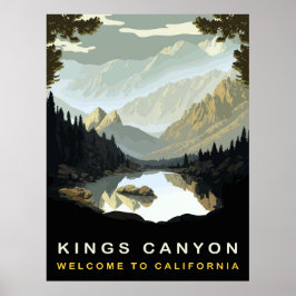 Poster King Canyon, Califórnia, Viagens vintage