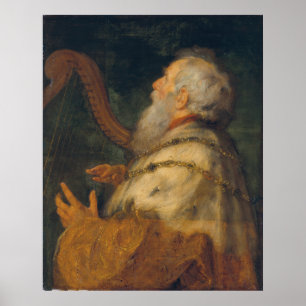 Poster King David Tocando a Harp