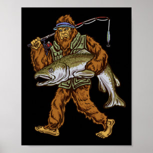 Poster King Salmon Fisheries Trout Hunting Bigfoot Pescad