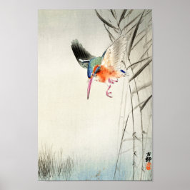 Poster Kingfisher Hunting - Ohara Koson - Vintage Art 8°