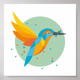 Poster Kingfisher Ilustrado
