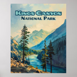 Poster Kings Canyon National Park California Vintage