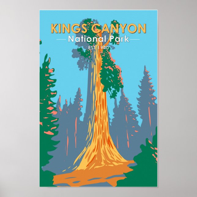 Poster Kings Canyon National Park General Grant Tree (Frente)