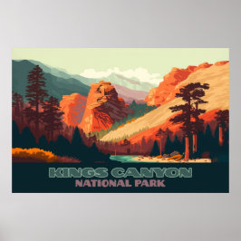 Poster Kings Canyon National Park Montanhas da Califórnia