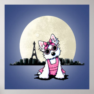 Poster KiniArt Paris Night Olivia Westie