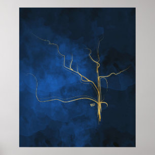 Poster Kintsugi mães de japão azul-azul-azuis-azuis-kints