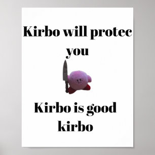 Poster Kirby com uma faca