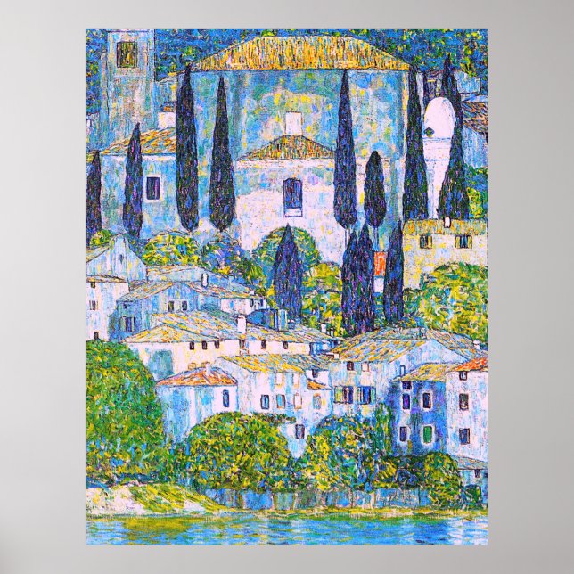 Poster Kirche de Gustav Klimt na pintura Cassone (Frente)